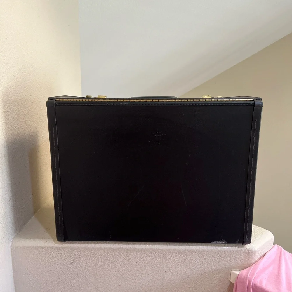 Vintage Stebco Pilot Flight Case Black Heavy Vinyl Coated Briefcase Made In USA